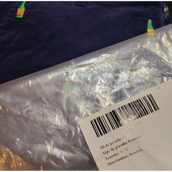 Bonobos Mens Stretch Corduroy Pants 31x32 Navy Blue Embroidered Chino New - Picture 4 of 11